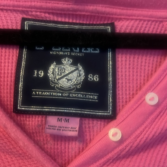 Victoria's Secret Pink Fitted Long Sleeve Polo Shirt - Picture 2 of 3